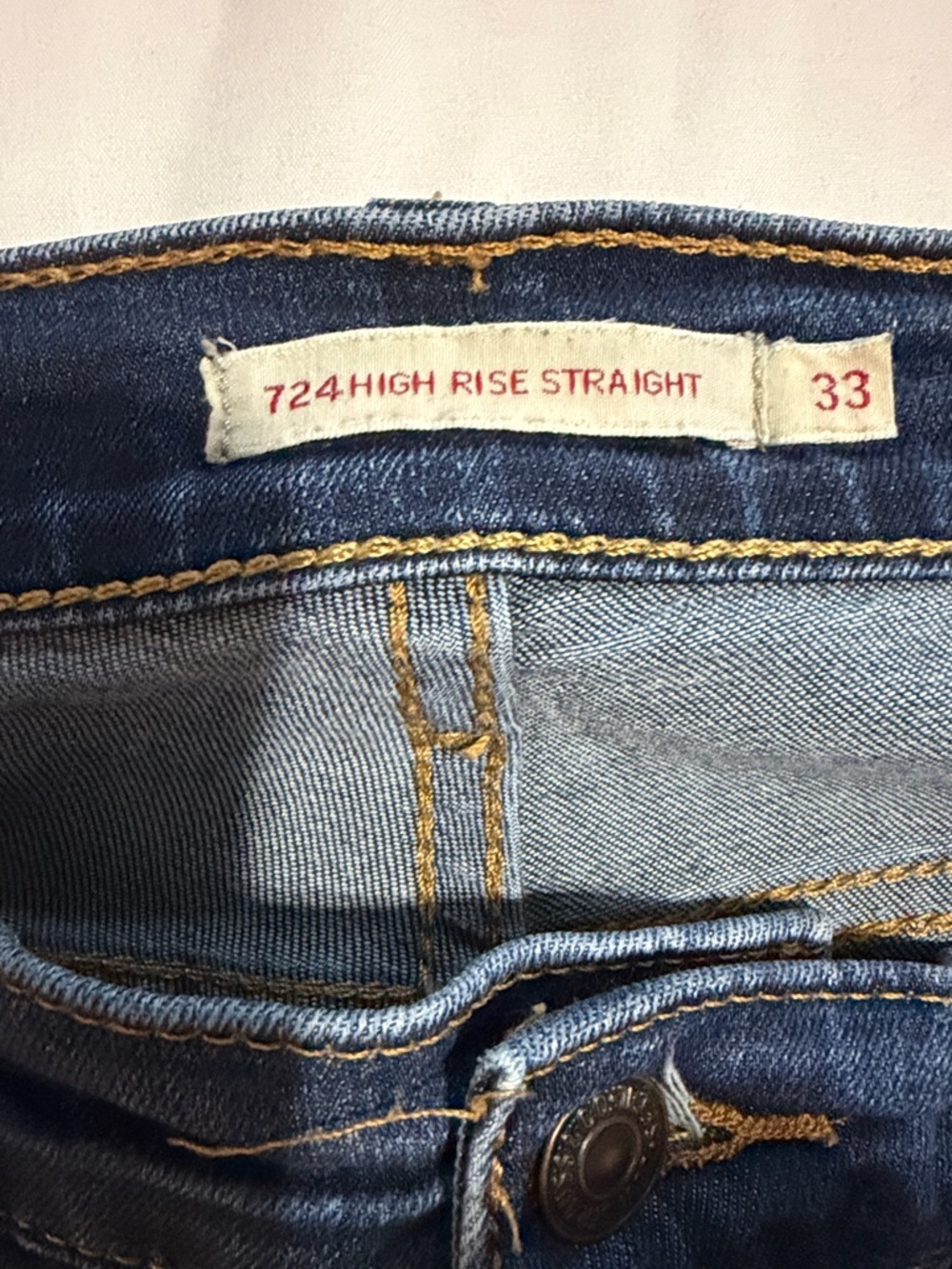 Levi's 724 High Rise Straight Leg Jeans in Dark Blue NWOT - Picture 2 of 7